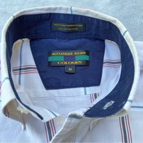 ALEXANDER JULIAN COLOURS Vintage Long Sleeve Button Up - Pink & Gray - Medium - Picture 5 of 10